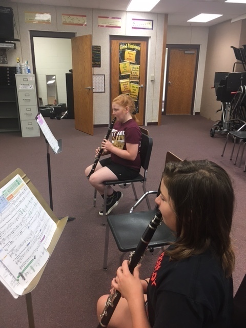 Students enjoying taking part in summer band lessons
