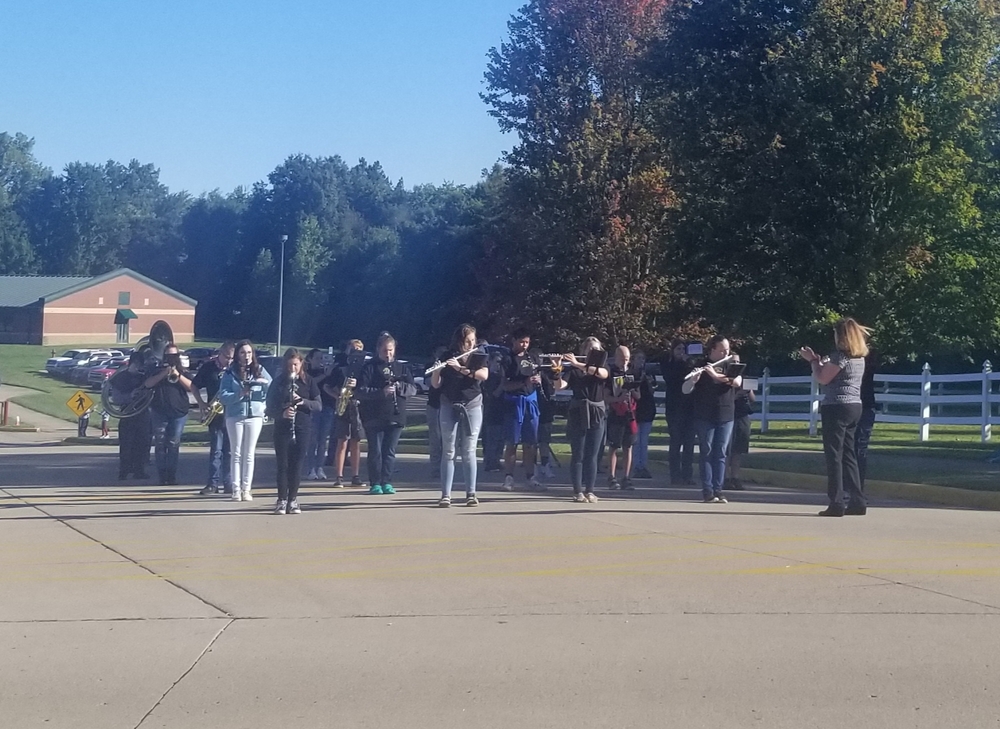 JH band performing for Gold Star Mission riders