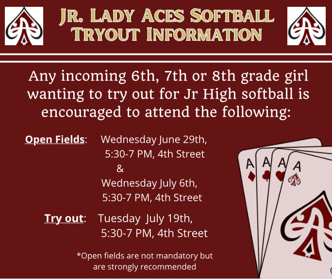 Junior High Softball Tryout Information