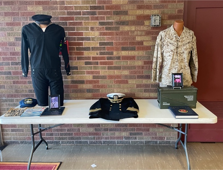 uniforms on display 