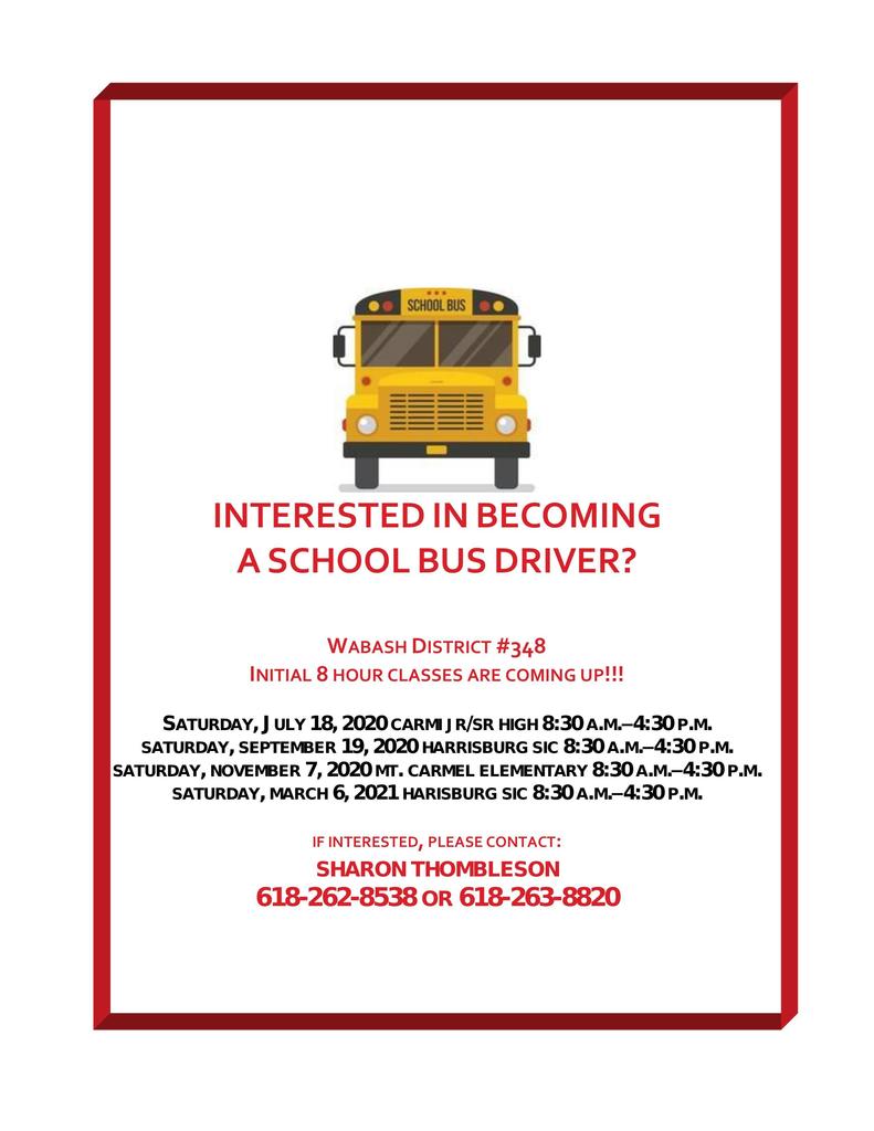 School Bus Driver Classes Flyer
